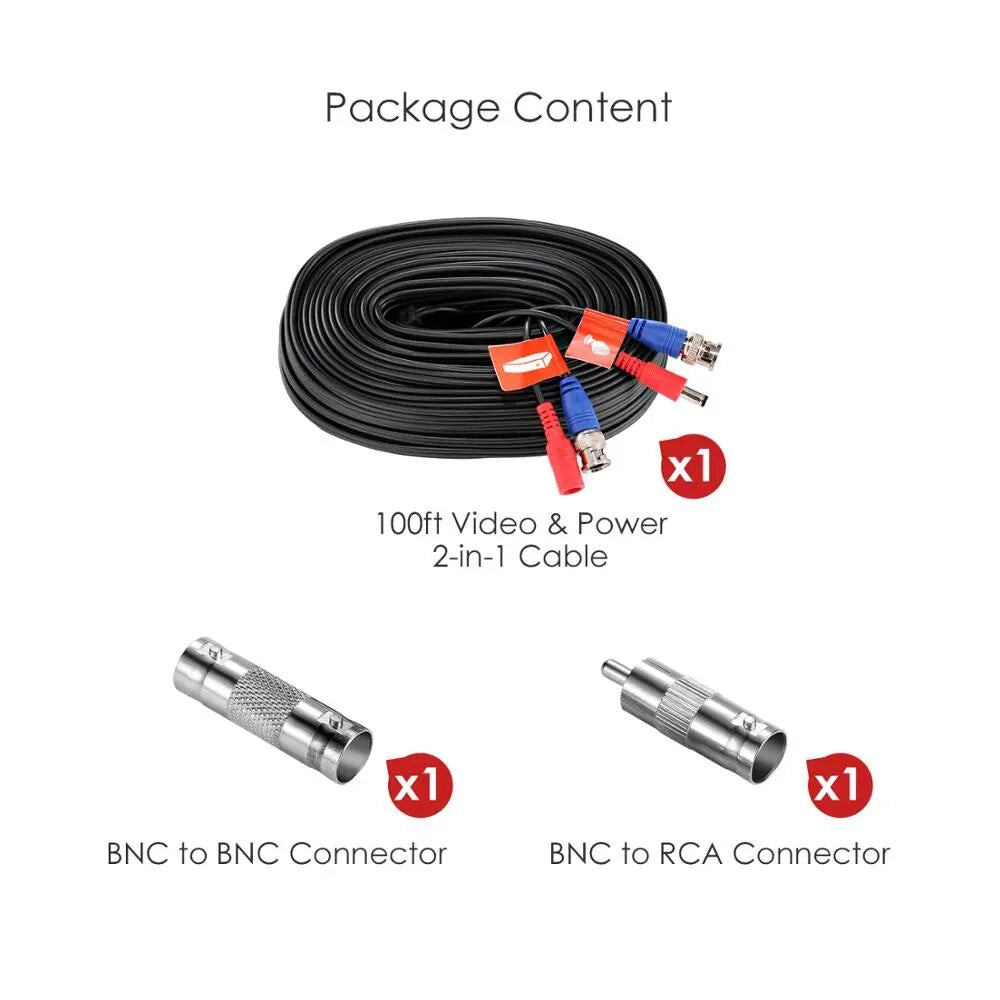 Power Security Cable videcam for CCTV Surveillance System DVR Kit