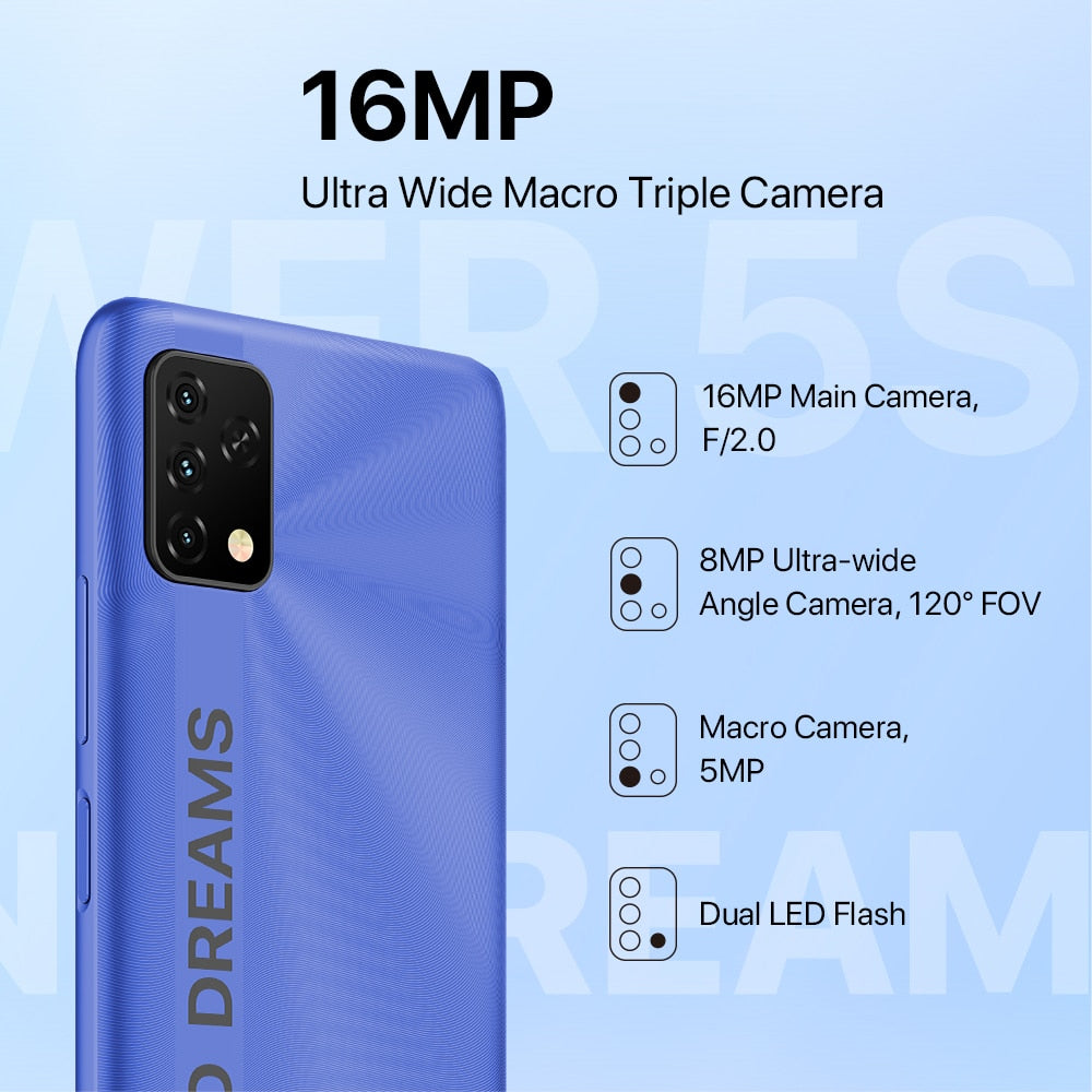 Power 5S Smartphone HD+ 16MP Triple Camera - optionsgaloreonlinestore
