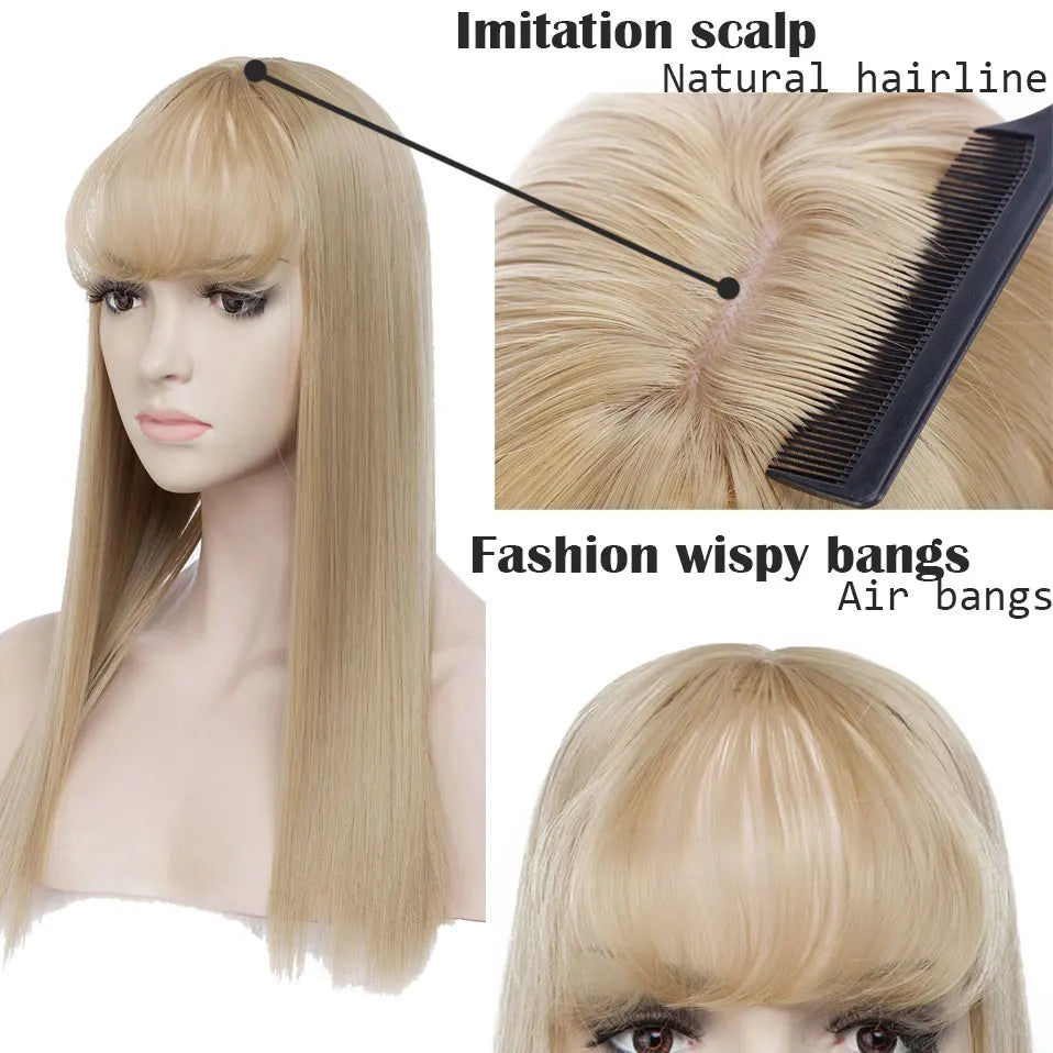 17'' 3D Bangs Invisible Seamless Head Hair