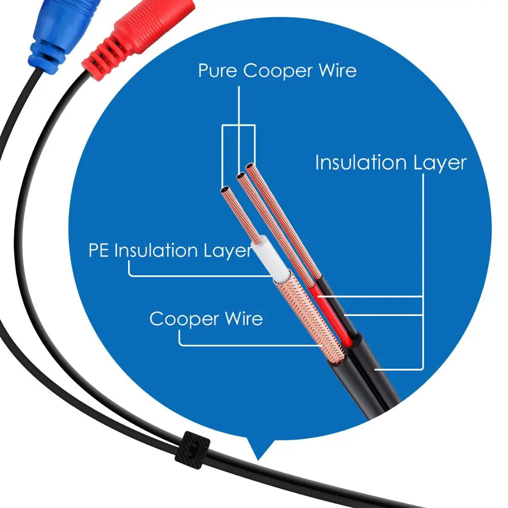 Power Security Cable videcam for CCTV Surveillance System DVR Kit