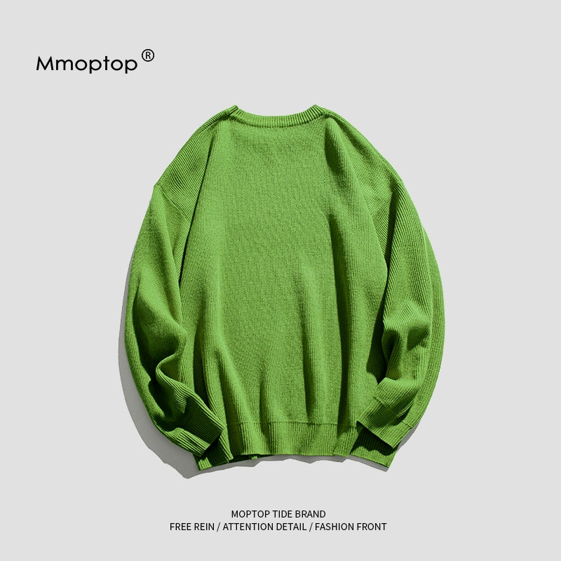 Solid Color Men Loose-Fitting Versatile Sweater