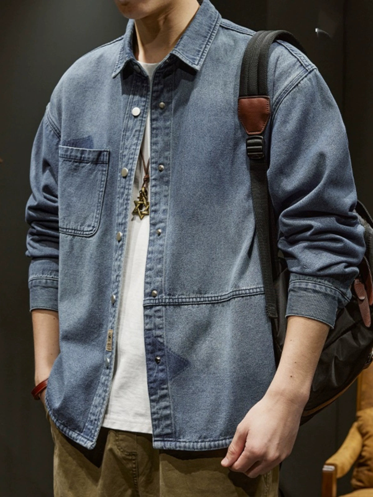 Japanese Style Jacket Denim Shirt