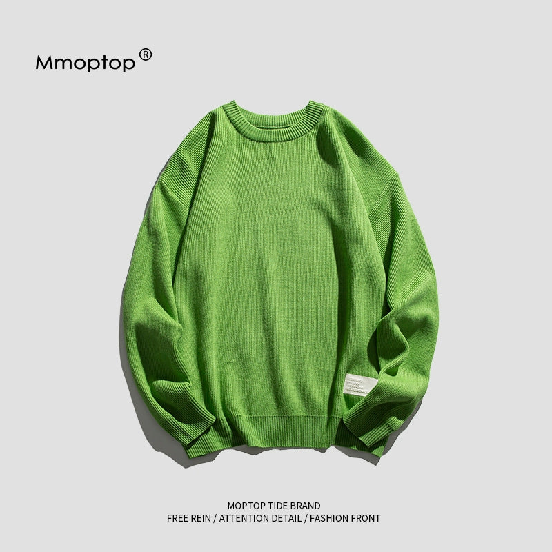 Solid Color Men Loose-Fitting Versatile Sweater