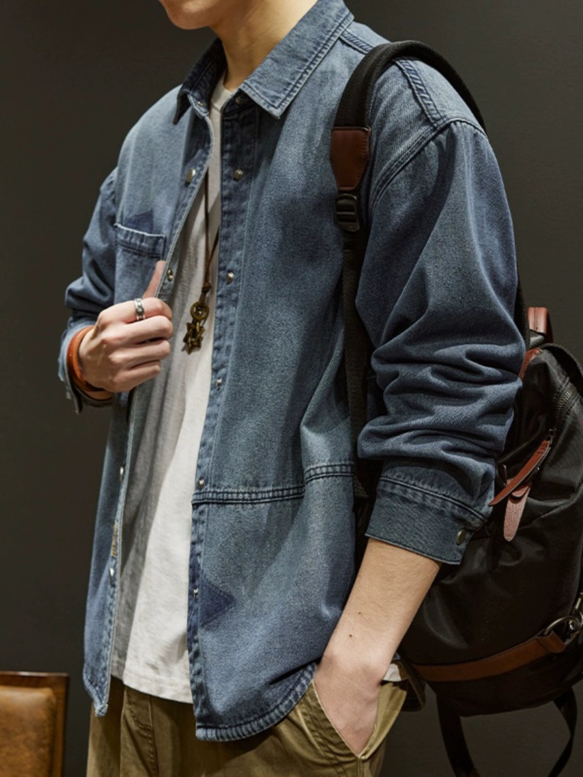 Japanese Style Jacket Denim Shirt