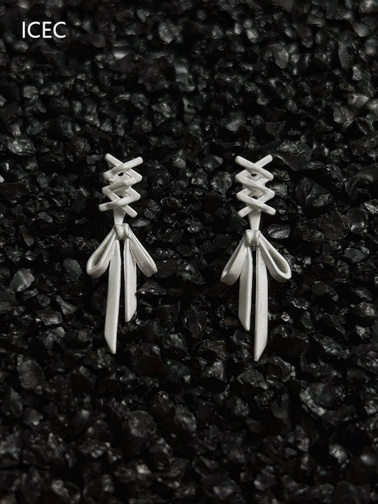 Old Style Sterling Silver Needle Anti-Allergy Earrings for Women