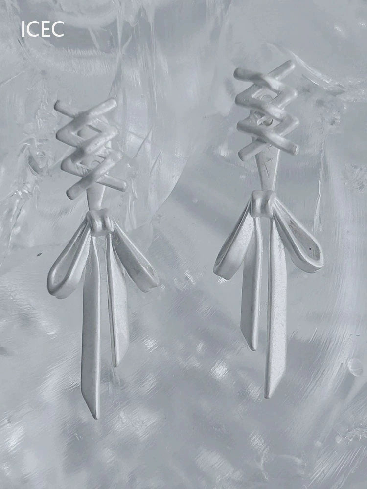 Old Style Sterling Silver Needle Anti-Allergy Earrings for Women