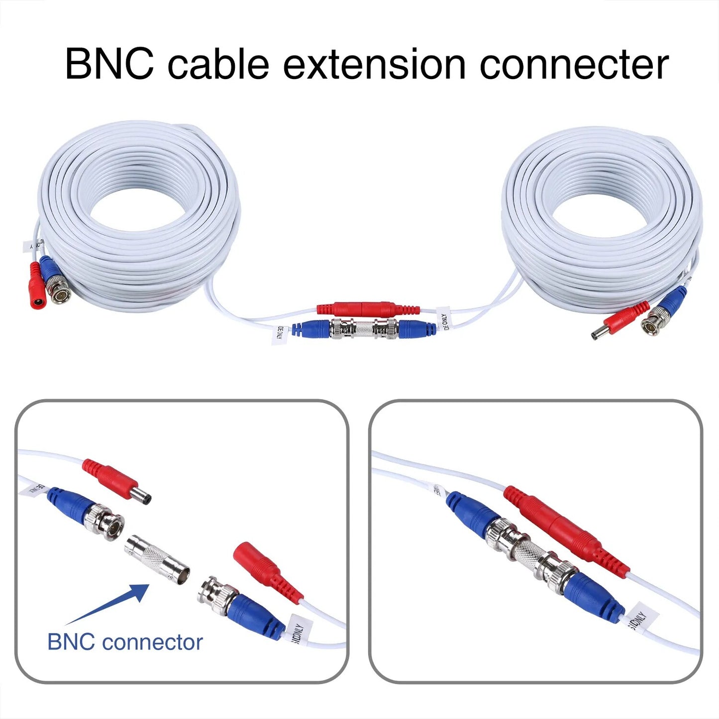CCTV Camera BNC Video 30m 100ft white black CCTV Cable with BNC Connector