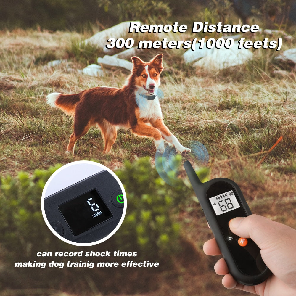 Electric Dog Training Collar 1000 Feet Range Rechargeable - optionsgaloreonlinestore