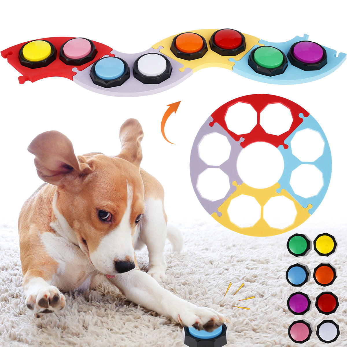 8Pcs Voice Talking Button Intelligence Toy - optionsgaloreonlinestore