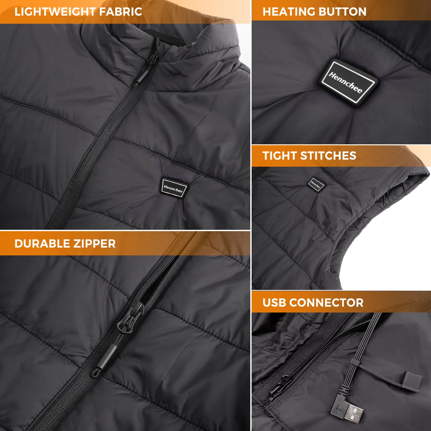 Heated Vest With Battery Pack 12000mAh Lightweight