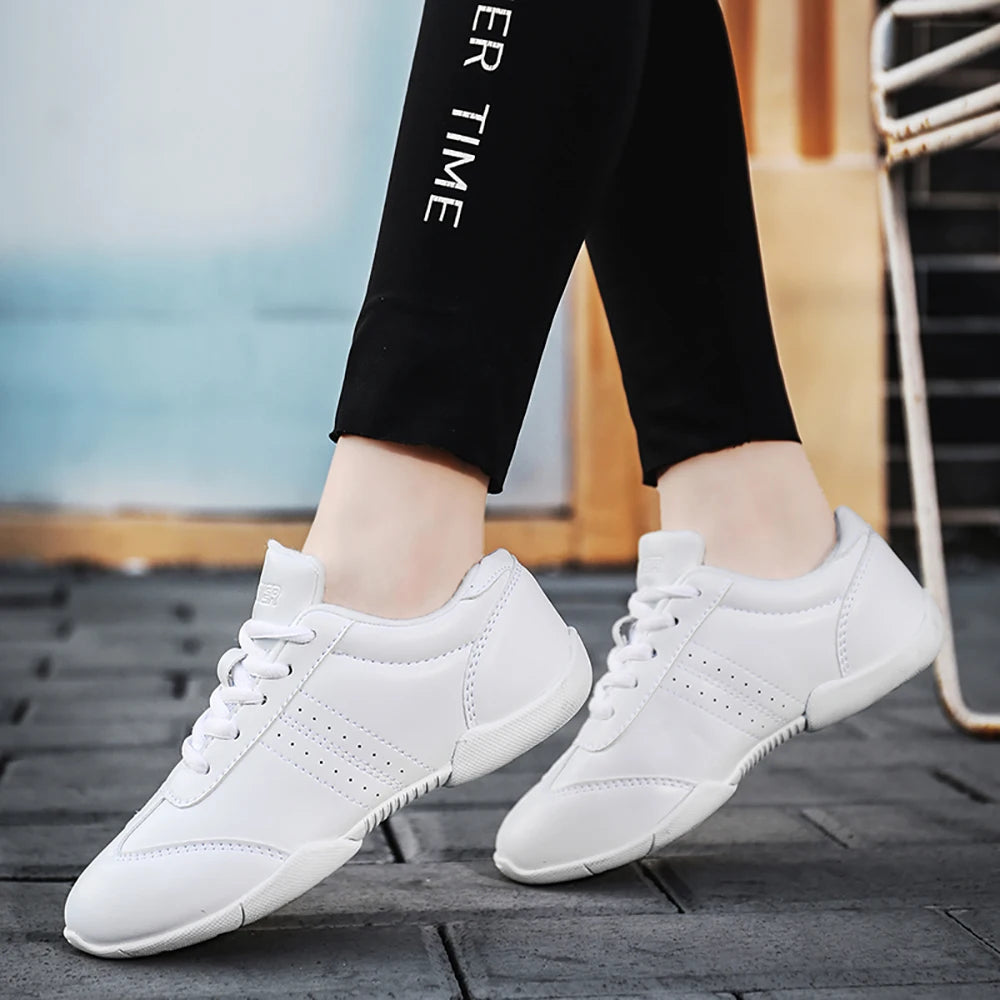 Girls White Cheerleading Dancing Shoes