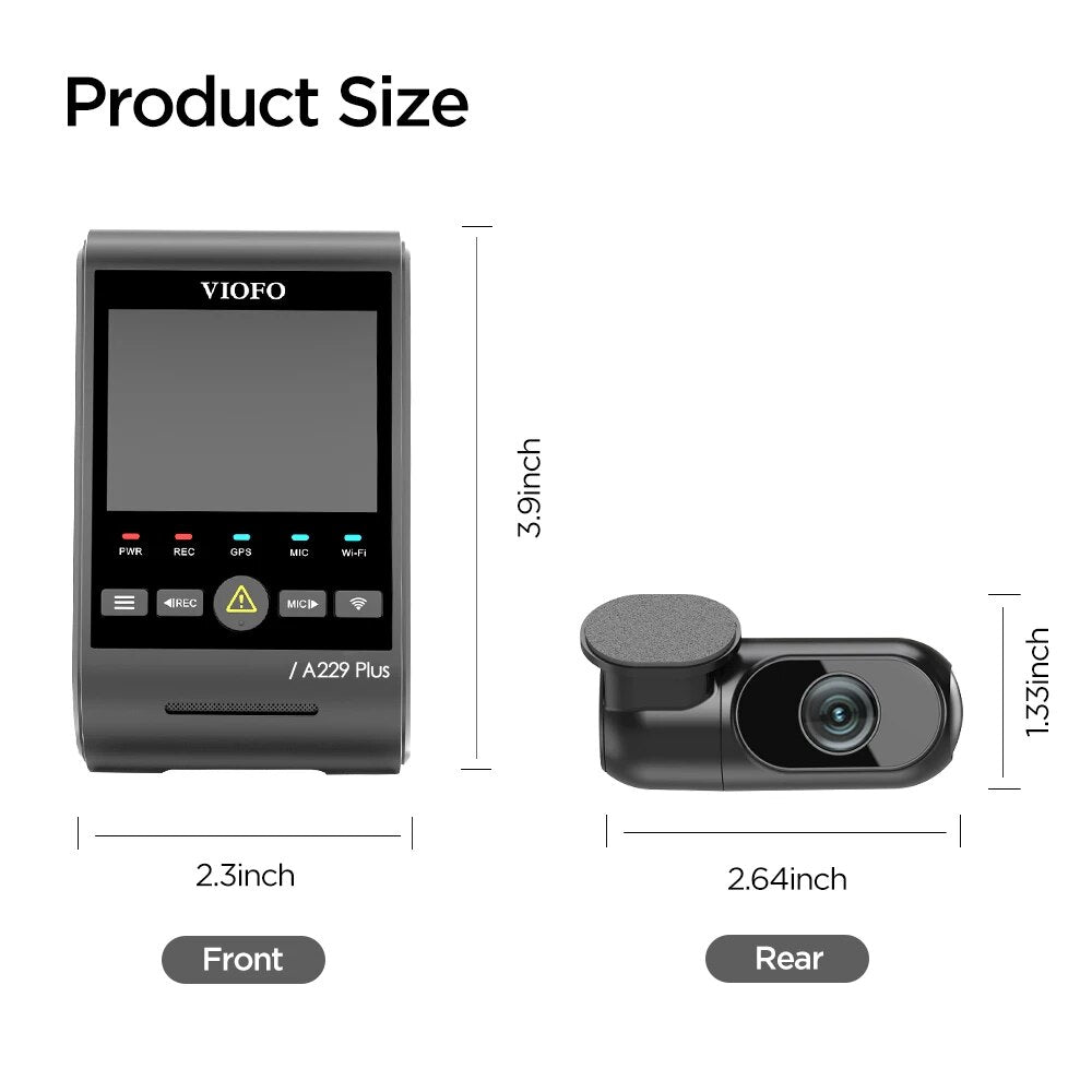 VIOFO A229 PLUS Car Dvr 2K HDR Video Recorder 5GHZ WI-FI GPS Voice Control Dash Camera With SONY STARVIS 2 SENSOR Night Vision