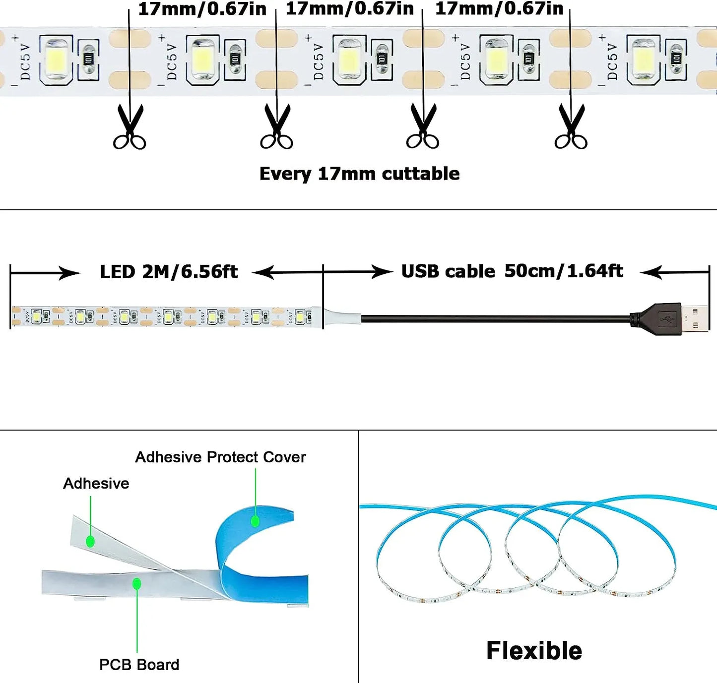 DC 5V USB LED Home Decor Lamp 1- 5m LED String Light