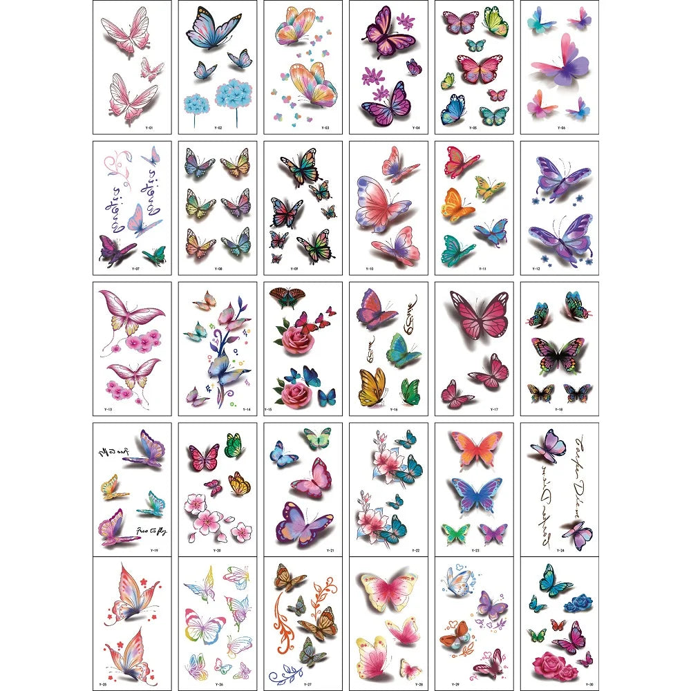 Wholesale 30 Sets (30Pcs/Set) No Repeat Temporary Tattoo Stickers Waterproof