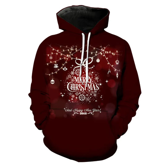 Christmas Gifts Merry Christmas 3D Printing Hooded Sweatshirts