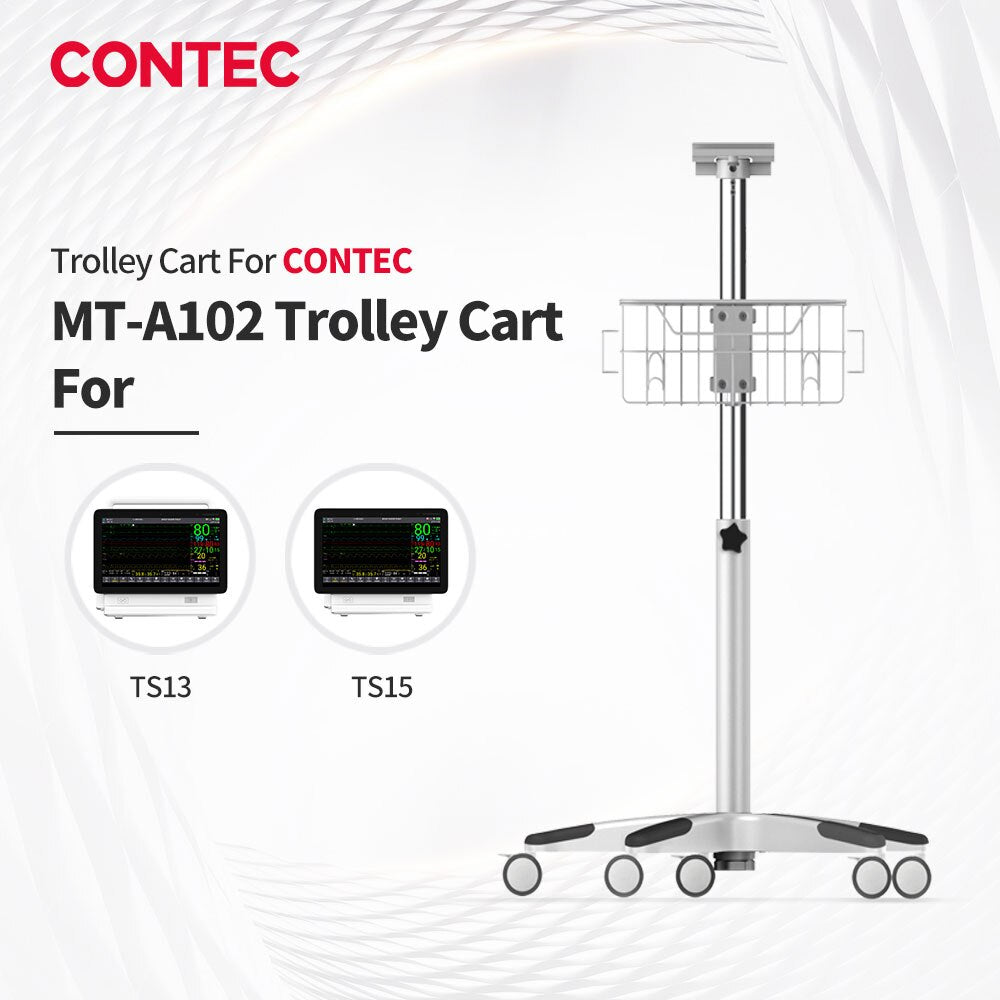 Rolling Trolley Cart Vertical Stand (Choose right Model as the Patient  Monitor)