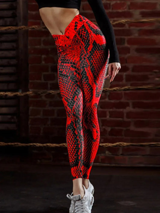 Women Snake Print Leggings for Gym