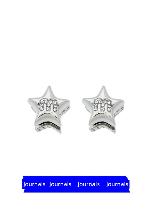 Magazine Diamond-Embedded Unique Stud Earrings