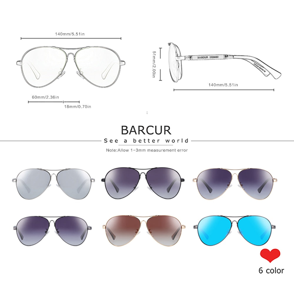 Men's & women's BARCUR Design Titanium Alloy Sunglasses - optionsgaloreonlinestore