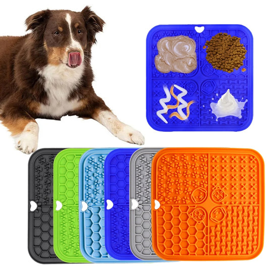 Silicone Dog Slow Feeders Mats With Suction Cup Food Plate Training Pet Dog Feeder Alternative to Feed Dog Bowl Dog Accessories - optionsgaloreonlinestore