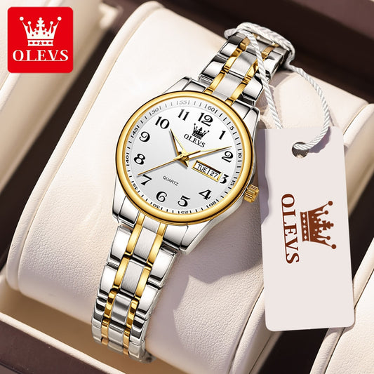 Luxury Quartz Wristwatch Dual Calendar