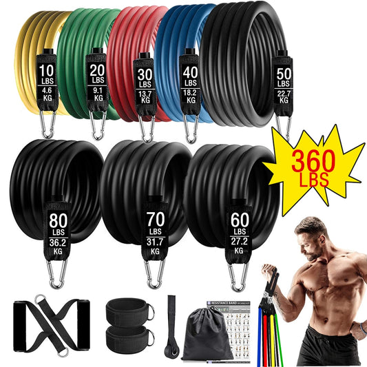 360lbs Fitness Exercises Resistance Bands - optionsgaloreonlinestore