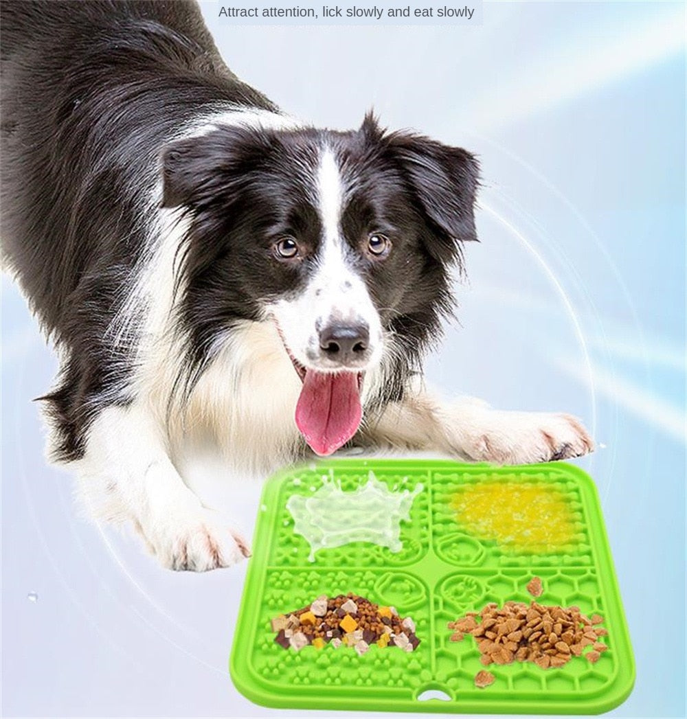 Silicone Dog Slow Feeders Mats With Suction Cup Food Plate Training Pet Dog Feeder Alternative to Feed Dog Bowl Dog Accessories - optionsgaloreonlinestore