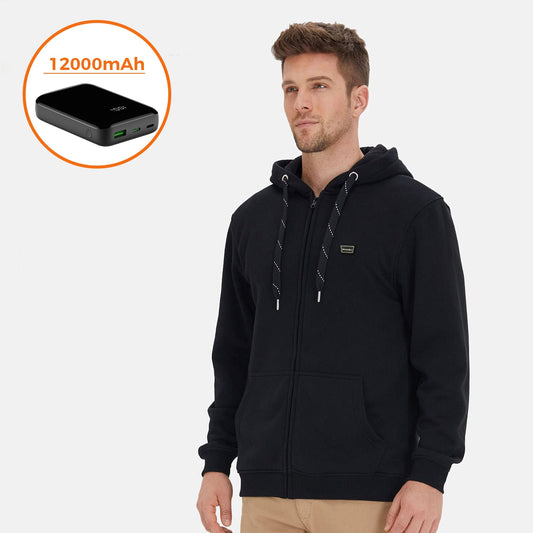 Full Zip Up Fleece Heated Hoodie Sweatshirts