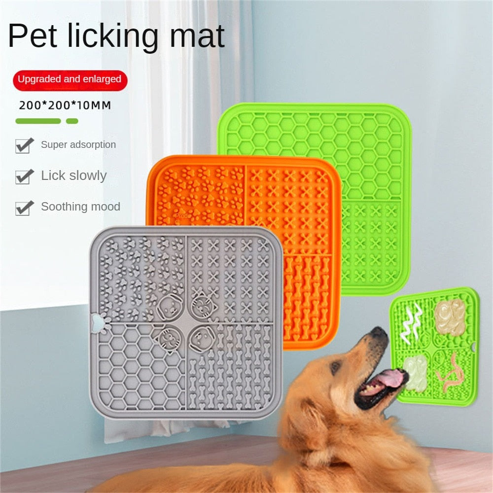 Silicone Dog Slow Feeders Mats With Suction Cup Food Plate Training Pet Dog Feeder Alternative to Feed Dog Bowl Dog Accessories - optionsgaloreonlinestore